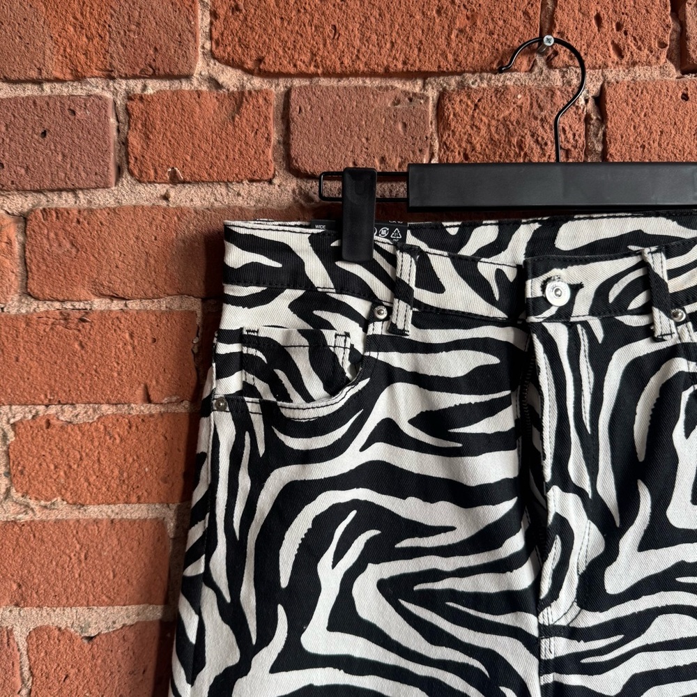 *SOLD* H&M Wide Leg Zebra Printed Denim